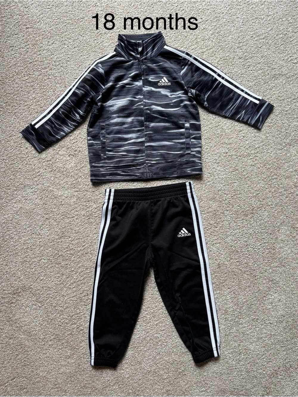 Boys Adidas 18 months track suit set  pants/jacket
